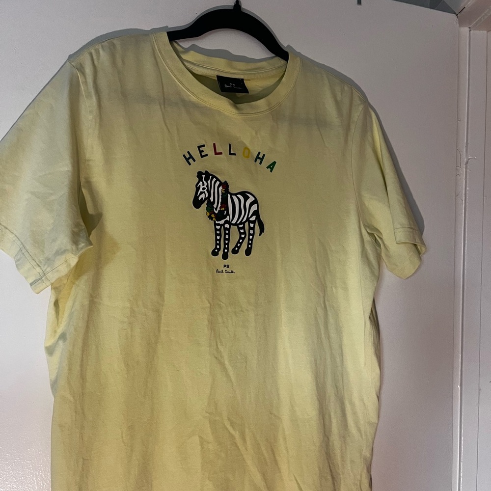 Paul Smith T-shirt - Never Worn!! PS Men's Yellow ' Helloha' Zebra Aloha t-shirt